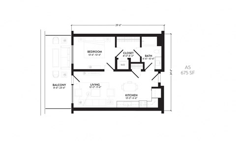 a floor plan of a house with a bedroom and a living room